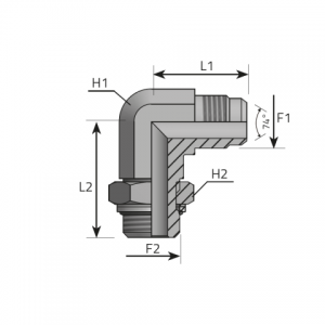 90° adjustable Adapter male JIC – male BSPP/O-ring and retaining seal. (LMJ..MOG)